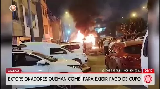 Callao: extorsionadores incendian combi en Santa Rosa por no pagar cupo/ América Noticias