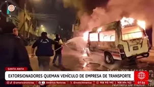 Extorsionadores queman vehículo de empresa de trasnporte. Foto y video: AN