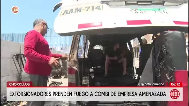 Chorrillos: Queman unidad de empresa que paga cupos hace un año/ América Noticias