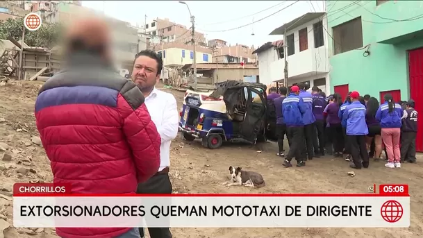 Extorsionadores queman mototaxi de dirigente en Chorrillos. Foto: América Noticias