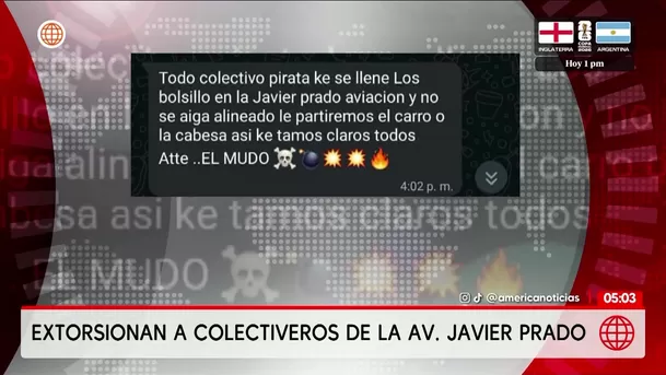 Extorsionan a colectiveros en la avenida Javier Prado. Foto: América Noticias Extorsionan a colectiveros en la avenida Javier Prado. Foto: América Noticias