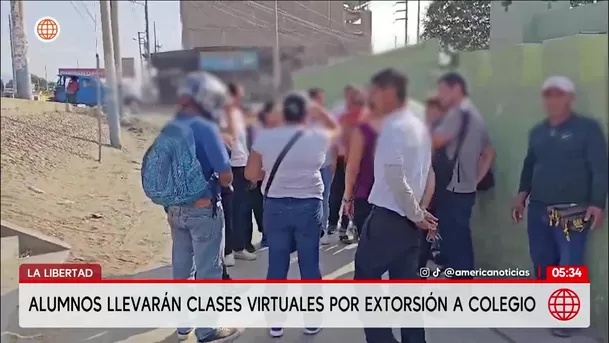 Extorsionan a directora y profesores de colegio en La Libertad. Foto: América Noticias Extorsionan a directora y profesores de colegio en La Libertad. Foto: América Noticias