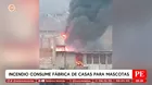 Fábrica de casas para mascotas se incendió en Jicamarca
