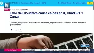 Falla en Cloudflare afectó a ChatGPT, X y otras plataformas web/ Canal N
