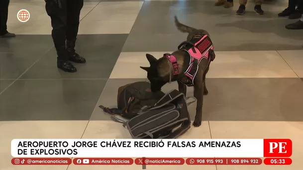 Falsas amenazas de bomba activaron alerta en el Jorge Chávez. Foto: América Noticias Falsas amenazas de bomba activaron alerta en el Jorge Chávez. Foto: América Noticias