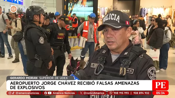 Falsas amenazas de bomba activaron alerta en el Jorge Chávez. Foto: América Noticias Falsas amenazas de bomba activaron alerta en el Jorge Chávez. Foto: América Noticias