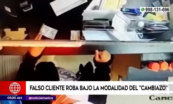 Falso cliente roba bajo la modalidad del cambiazo