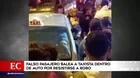 Falso pasajero balea a taxista dentro de auto por resistirse a robo