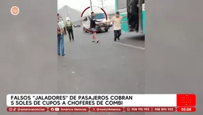 Falsos jaladores de pasajeros cobran 5 soles de cupos a choferes de combi en El Agustino. Foto y video: América Noticias