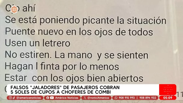 Falsos jaladores de pasajeros cobran 5 soles de cupos a choferes de combi en El Agustino. Foto: América Noticias