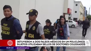 Captura de falsos médicos. América Noticias