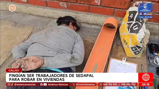 Fingían ser trabajadores de Sedapal para robar en viviendas en el Callao. Foto: América Noticias