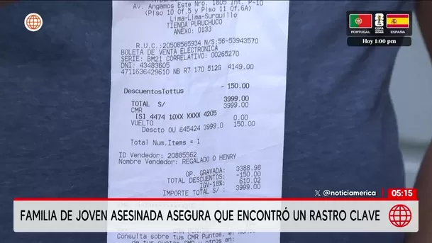Familia de joven asesinada en Ate halla pista clave. Foto: América Noticias
