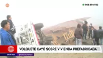 Volquete cayó sobre casa en Independencia. Foto y video: América Noticias