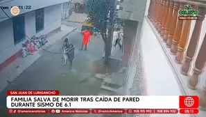 Familia salva de morir tras caída de pared durante sismo de 6.1 en San Juan de Lurigancho. Foto y video: América Noticias