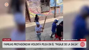 Familias se enfrentan con cuchillos y armas de fuego en el Pasaje de la Salsa. Foto y video: América Noticias