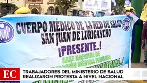 Protesta de profesionales de la salud.