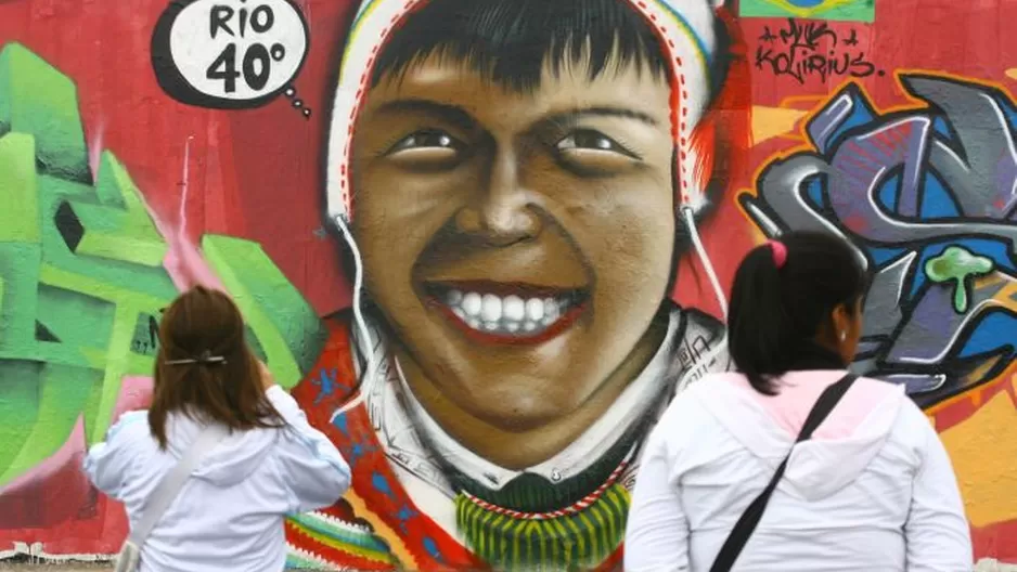 Foto: Andina /  parte de un mural de 600 metros de largo en el Callao