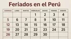 Feriados Perú 2025: Calendario oficial