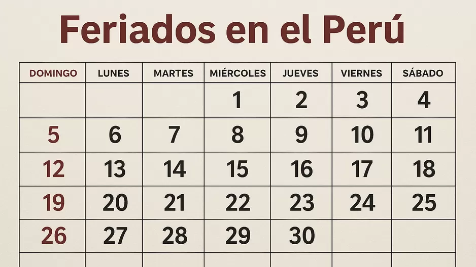 Feriados 2025. Foto: Sora Feriados 2025. Foto: Sora
