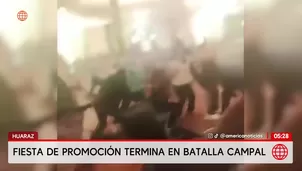 Fiesta de promoción de primaria termina en batalla campal entre padres en Huaraz. Foto y video: América Noticias
