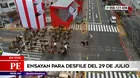 Fiestas Patrias: Realizan ensayo para desfile de la Gran Parada Militar del 29 de julio