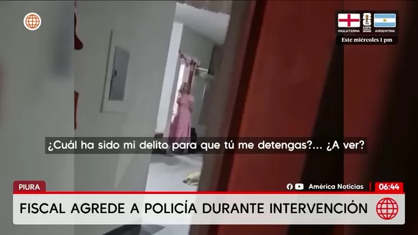 Fiscal agrede a cabezazos a policía en Piura. Foto: América Noticias Fiscal agrede a cabezazos a policía en Piura. Foto: América Noticias