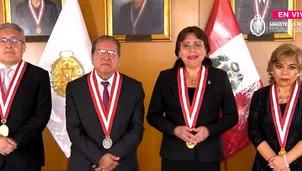 De izquierda a derecha, los fiscales supremos titulares Juan Carlos Villena, Pablo Sánchez, Delia Espinoza (Fiscal de la Nación) y Zoraida Ávalos. Video: Canal N