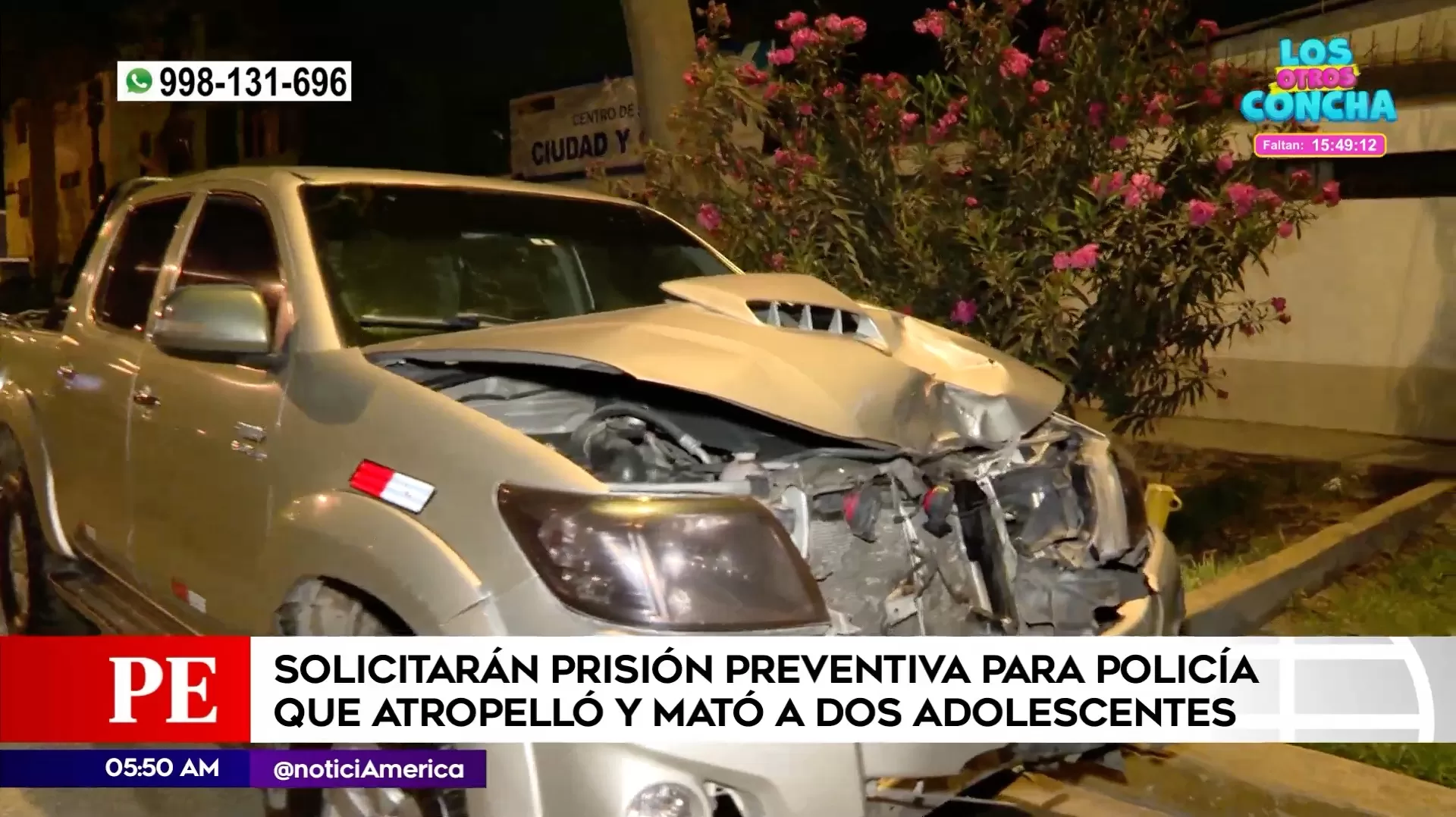 Policía atropelló y mató a adolescentes. Foto: América Noticias