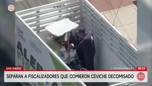 Fiscalizadores de San Isidro: Los separan por comer ceviche decomisado. Foto y video: América Noticias