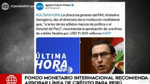 FMI recomienda aprobación de una línea de crédito para Perú por $11 000 millones de dólares. Video: América