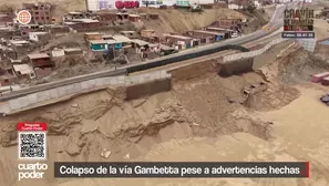 El forado de Gambetta bloqueó una vía clave hacia el Callao. Alertas previas no fueron atendidas por Provías. Video: Cuarto Poder