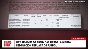 Denuncian reventa de entradas desde la Federación Peruana de Fútbol. Foto: Cuarto Poder