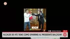 Franco Vidal enseña boxeo a presidente Balcázar en Palacio