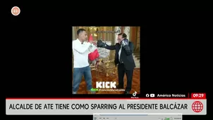 Franco Vidal enseña boxeo al presidente en Palacio. Foto y video: América Noticias