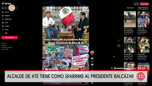 Franco Vidal enseña boxeo al presidente en Palacio. Foto: América Noticias