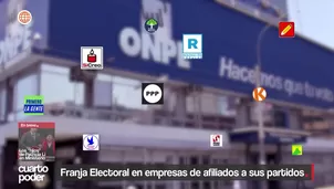 Millones de soles la franja electoral terminaron en medios de comunicación de afiliados a los propios partidos. Video: Cuarto Poder