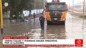 Varias calles y avenidas siguen anegadas por llovizna en Villa El Salvador. Foto y video: América Noticias