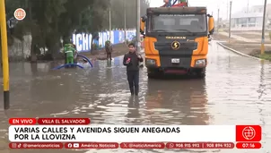 Varias calles y avenidas siguen anegadas por llovizna en Villa El Salvador. Foto y video: América Noticias