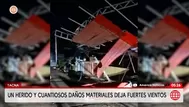 Fuertes vientos de hasta 20 km/h dejan un herido y daños en Tacna