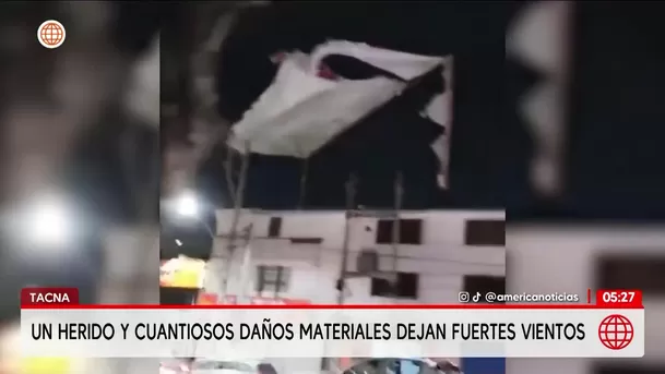 Fuertes vientos de hasta 20 km/h dejan un herido y daños en Tacna. Foto: América Noticias Fuertes vientos de hasta 20 km/h dejan un herido y daños en Tacna. Foto: América Noticias
