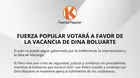 Fuerza Popular votará a favor de la vacancia de Dina Boluarte