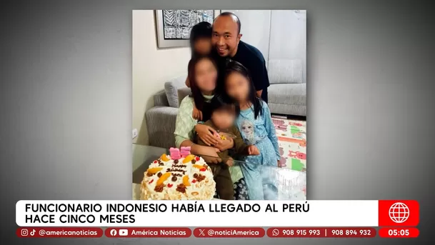 Funcionario indonesio había llegado al Perú hace cinco meses. Foto: América Noticias