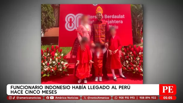 Funcionario indonesio había llegado al Perú hace cinco meses. Foto: América Noticias