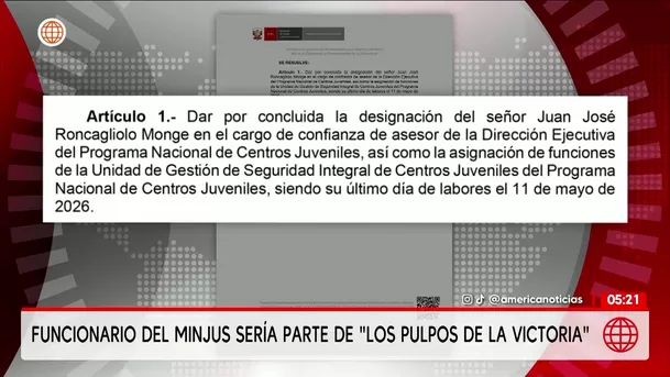 Funcionario del Minjus sería parte de Los pulpos de La Victoria. Foto: Unidad de invesigación