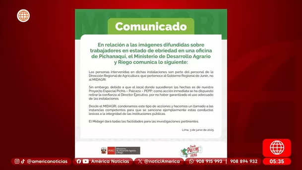 Hallan a funcionarios ebrios en horario de trabajo en Chanchamayo. Foto: América Noticias Hallan a funcionarios ebrios en horario de trabajo en Chanchamayo. Foto: América Noticias