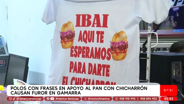 Furor en Gamarra por polos del pan con chicharrón. Foto: América Noticias