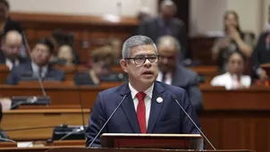 Luis Galarreta cuestionó aprobación parcial de facultades. Foto: X/@pcmperu. Video: Canal N