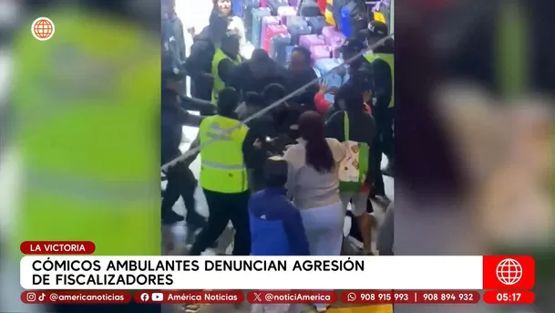 Cómicos ambulantes denuncian agresión de fiscalizadores en La Victoria. Foto: América Noticias