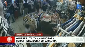 Niño fue utilizado por mujeres para completar un robo en Gamarra. Video: América Noticias